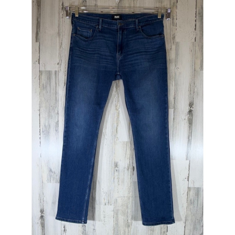 Paige Federal Slim Straight Jeans 36 Midway Blue Minimalist Casual Contemporary
